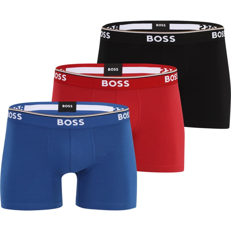 BOSS Boxerky Power modrá / červená / čierna / biela 52533733