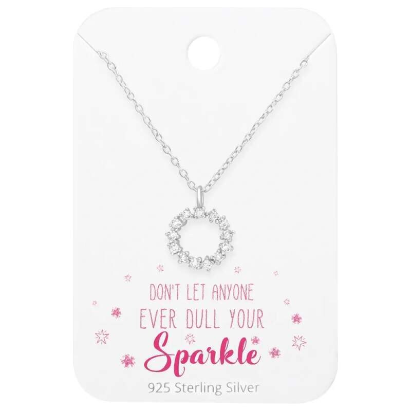 Glory strieborný náhrdelník kruh so zirkónmi 52510513