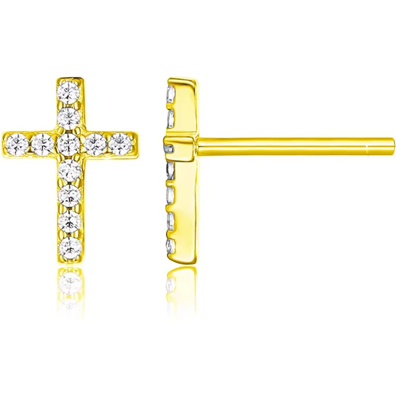 Olivie Strieborné náušnice KRÍŽOK GOLD 8683 52537084