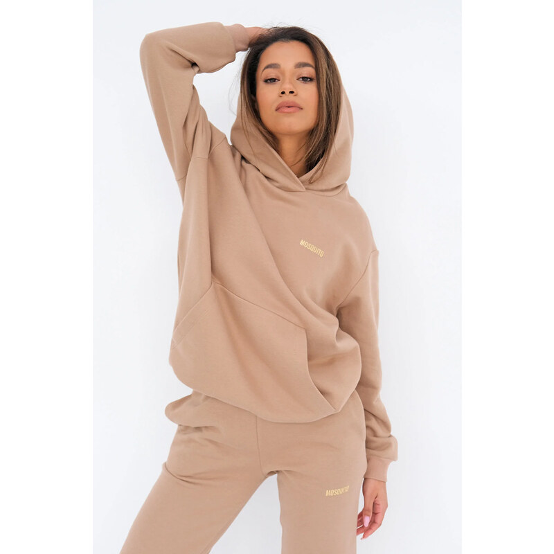 Mosquito Dámska tepláková mikina s kapucňou Trip Coffee Latte béžová, 52531149