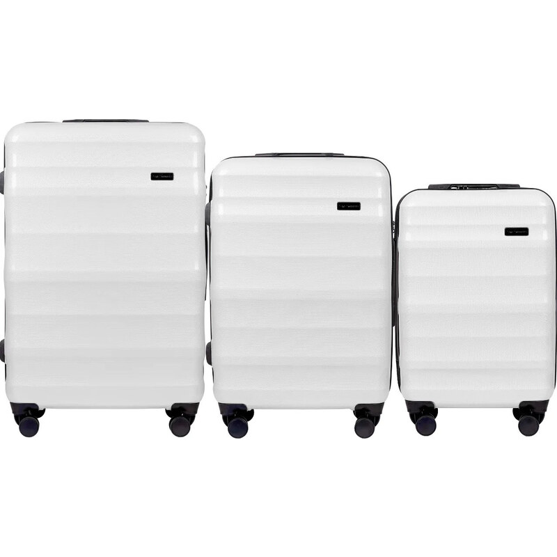 WINGS Biela sada cestovných kufrov PC17268, 57955429