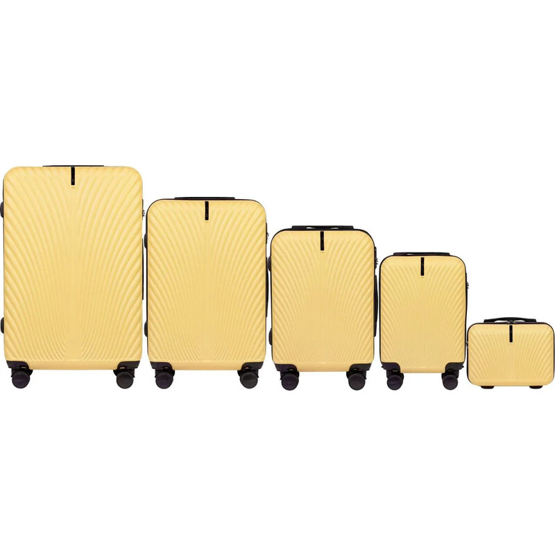 Svetložltá sada cestovných kufrov WINGS SWAN SN120-5, Set of 5 58221115