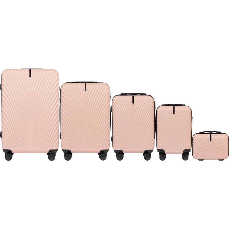 Svetloružová sada cestovných kufrov WINGS SWAN SN120-5, Set of 5 62721996