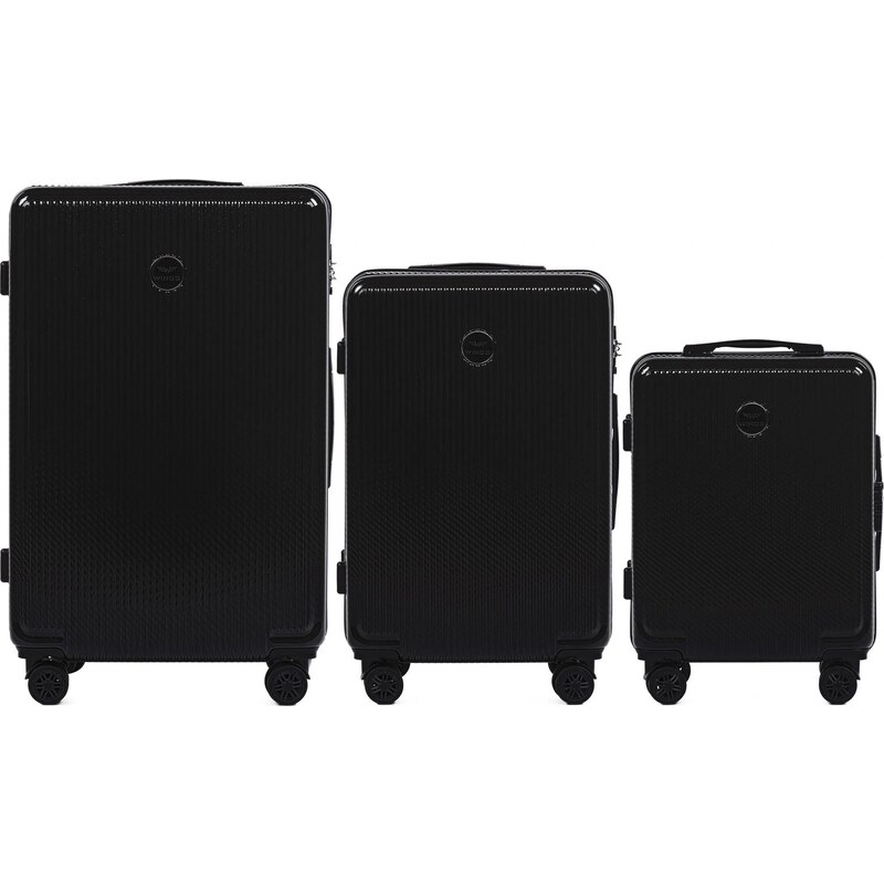 Čierna sada cestovných kufrov WINGS PRIME - PC AFRICAN EAGLE Sada 3 57955310