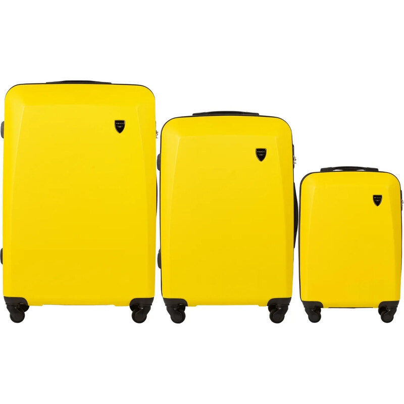 Žltá sada cestovných kufrov 0125, (L,M,S) Wings, Yellow 58402870