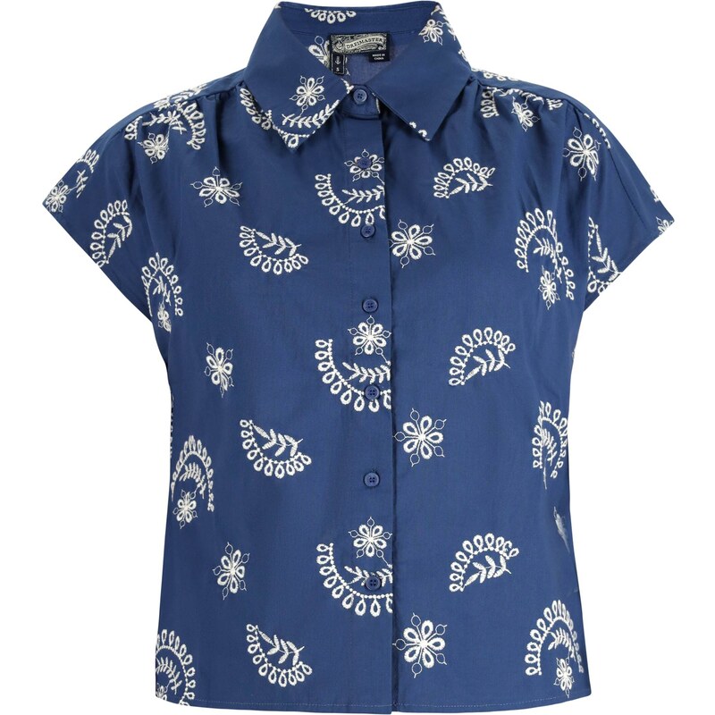 DreiMaster Vintage Blúzka námornícka modrá / biela ako vlna 54350750