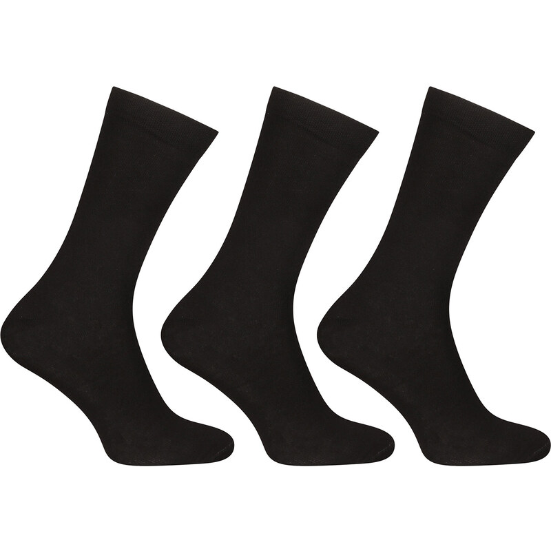 3PACK ponožky Nedeto vysoké bambusové čierne (3PBV01) 52553067