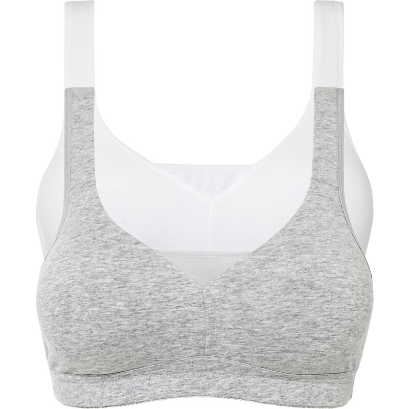 bonprix Podprsenka bez kostíc, s bavlnou (2 ks), farba biela 45131318