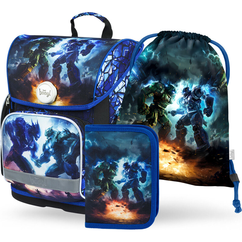 BAAGL 3 SET Ergo Roboti: aktovka, penál, sáček 62194223