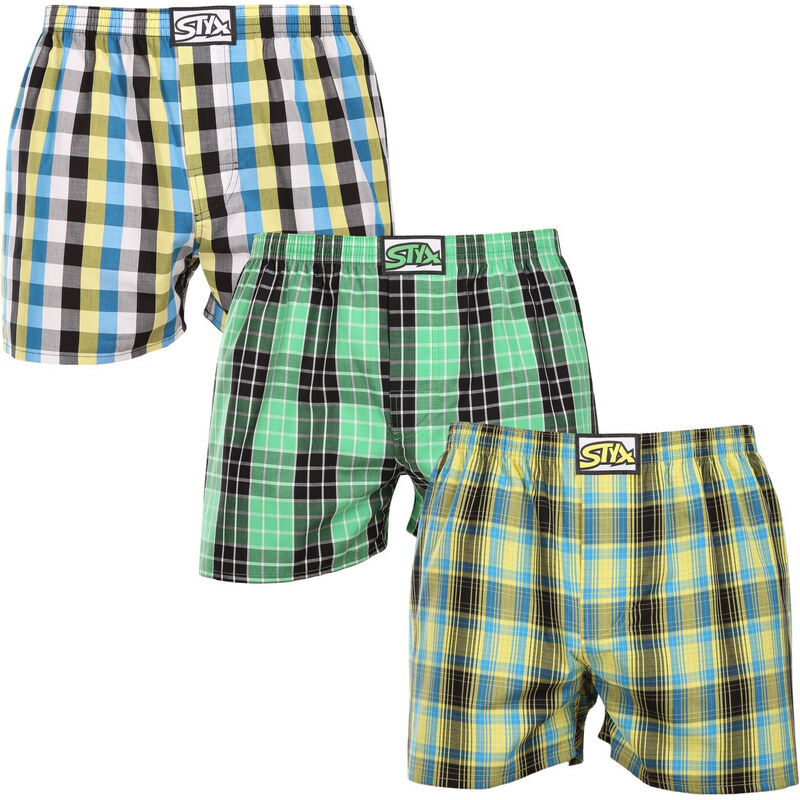 3PACK pánske trenky Styx klasická guma viacfarebné (3A102129) 52580902