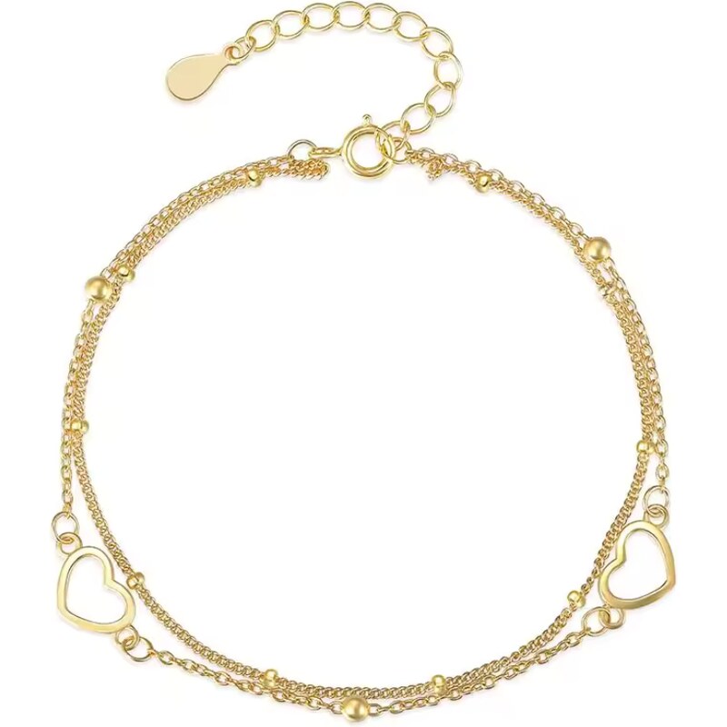 Olivie Strieborný srdiečkový náramok GOLD 8731 52584584