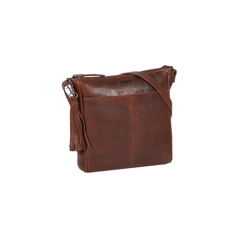 Justified Dámska kožená taška cez rameno Glorie hnedá 52581546