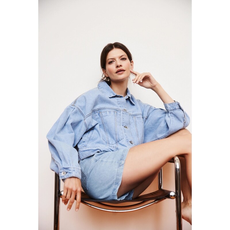 Womens denim jacket MOODO - light blue 52450326