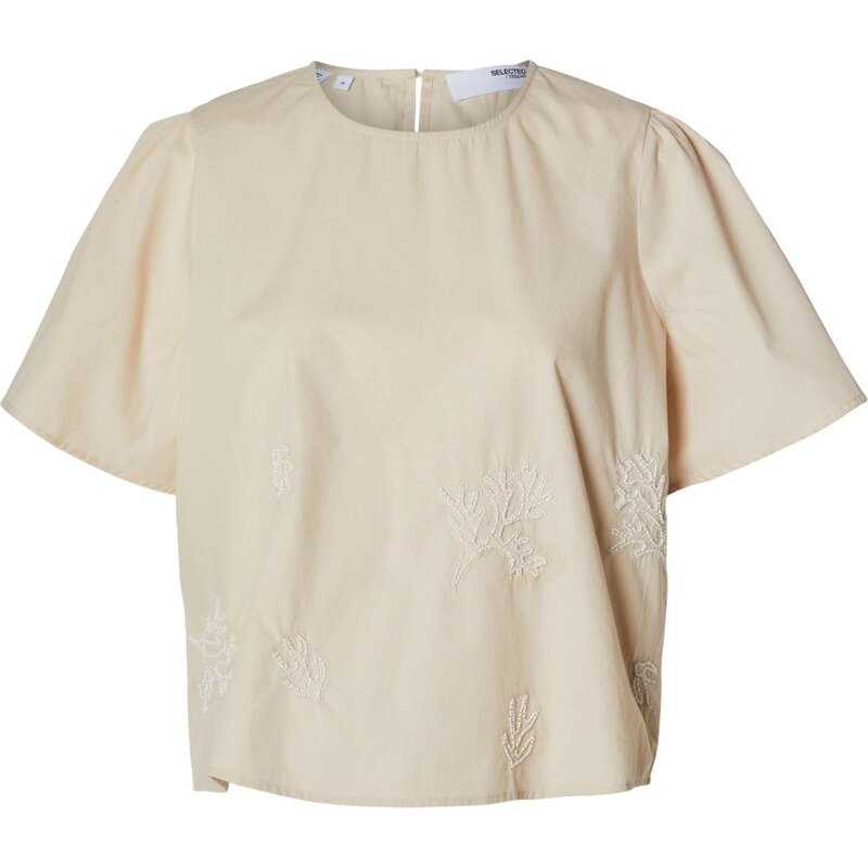 SELECTED Blúzka Melli svetlobéžová / perlovo biela 54349405