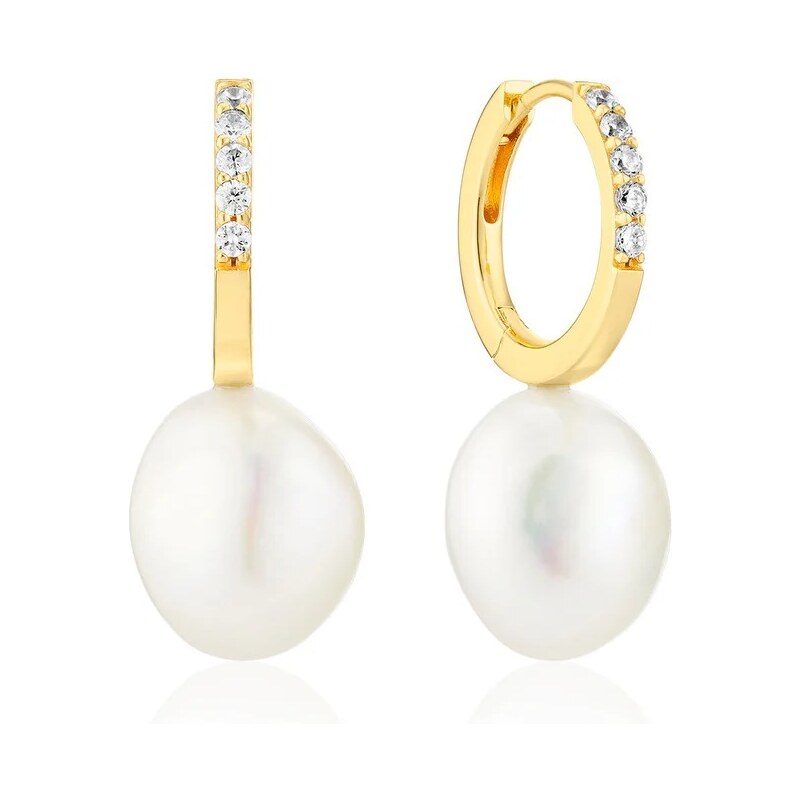 Sif Jakobs Pozlátené kruhové náušnice s pravými perlami Padua SJ-E2443 66578215