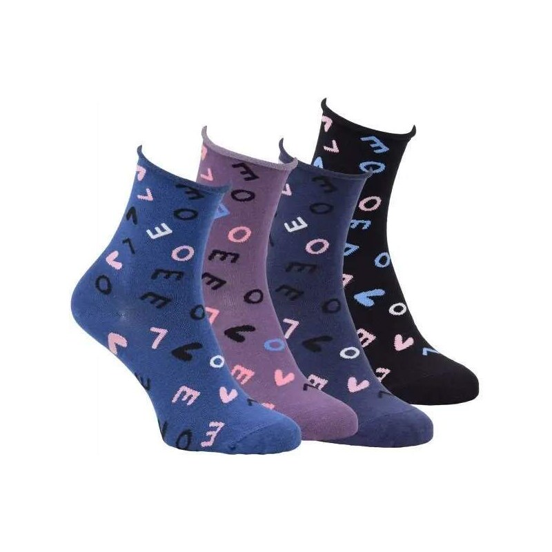 Olet LOVE zdravotné farebné ruličkové ponožky bez gumičiek Zdravotní 52591415