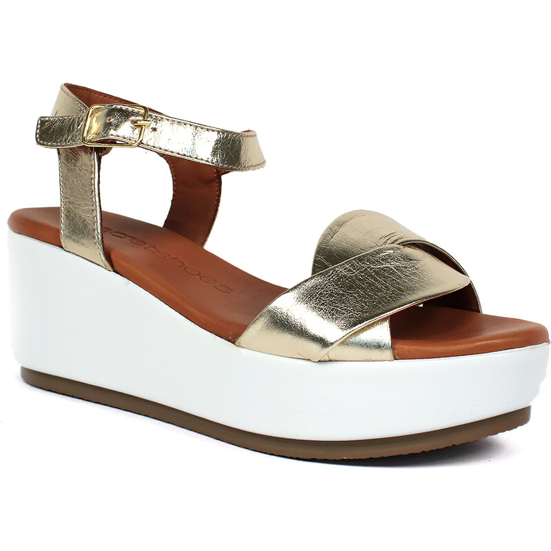 Secretshoes Kožené sandále na platforme 52589343