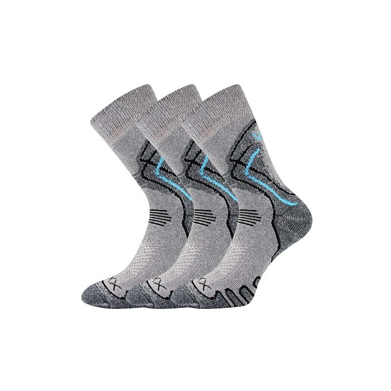 LIMIT III klasické trekové ponožky Voxx Sv. sivá / Tyrkysová 39-42 3 52601223