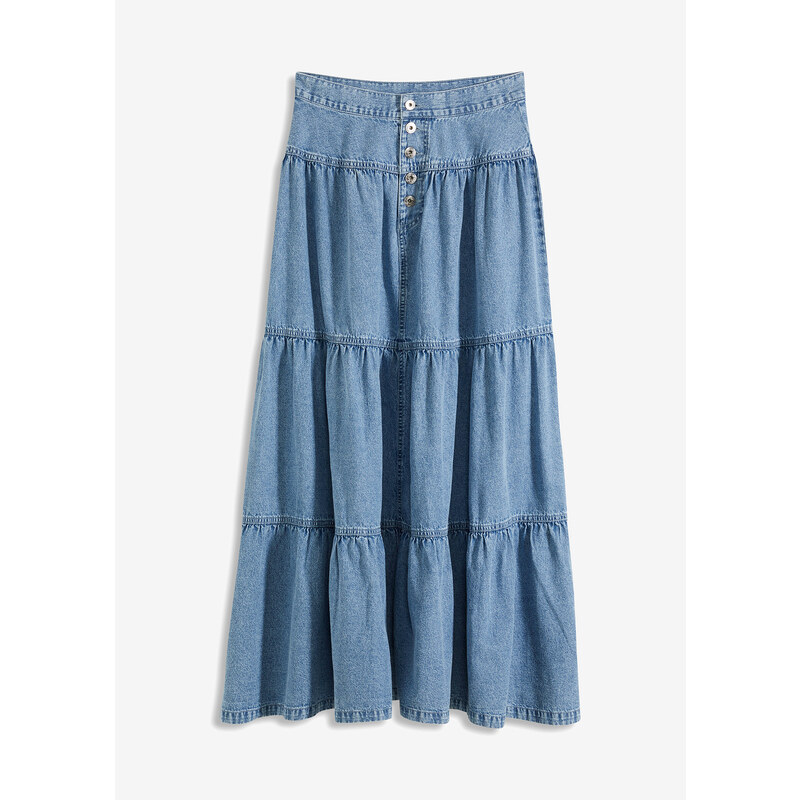 bonprix Volánová sukňa, farba modrá 52601333