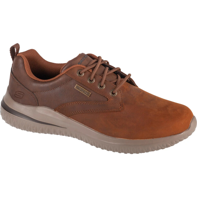 Hnedé kožené pánske tenisky Skechers Delson 3.0 - Glavine 210661-CDB 52673559