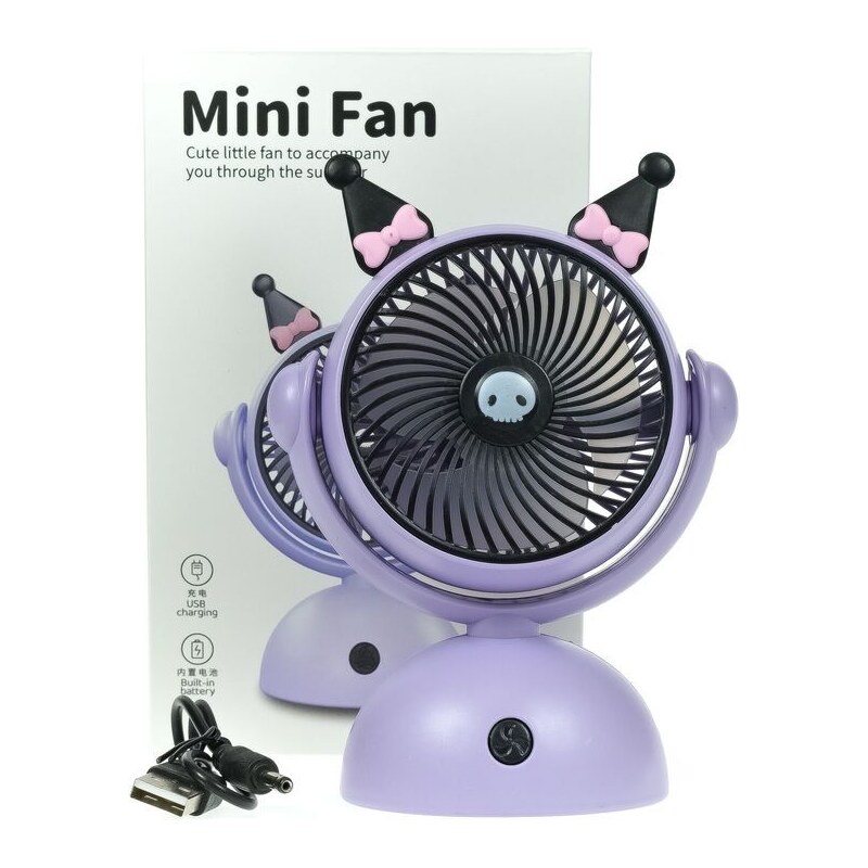 JOHN-C Bezdrôtový fialovo-čierny ventilátor 52608909