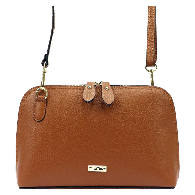 Kožená kabelka MiaMore hnedá KZ49442 62841504