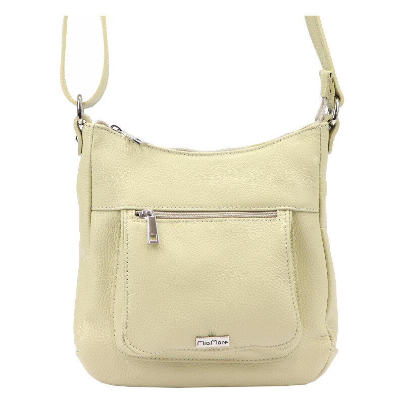 Kožená kabelka MiaMore béžová KZ47197 65764885