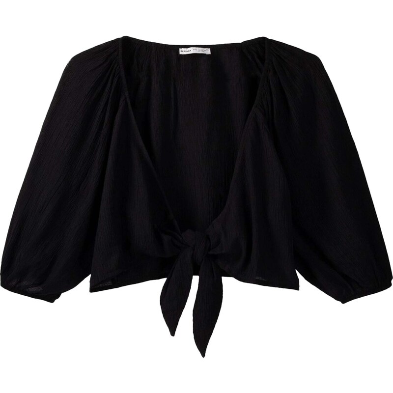 Bershka Blúzka čierna 54363169