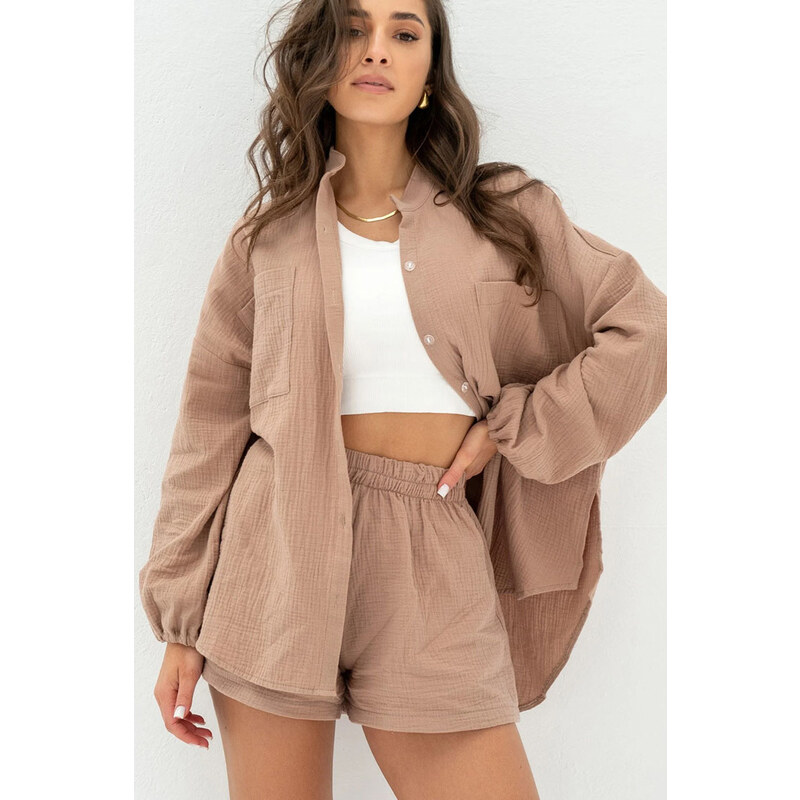 Mosquito Dámska mušelínová košeľa Palma béžová, Farba béžová 52622344