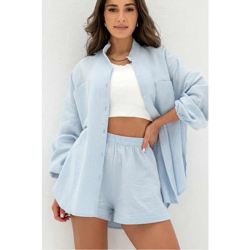 Mosquito Dámska mušelínová košeľa Palma svetlo modrá, Farba 52622347