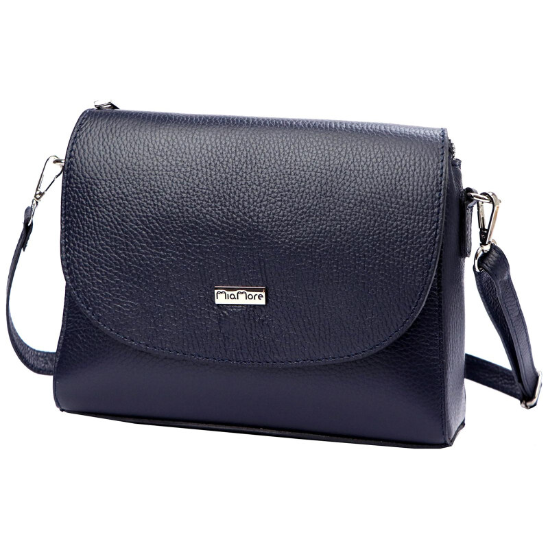 Kožená kabelka MiaMore modrá KZ52216 67842984