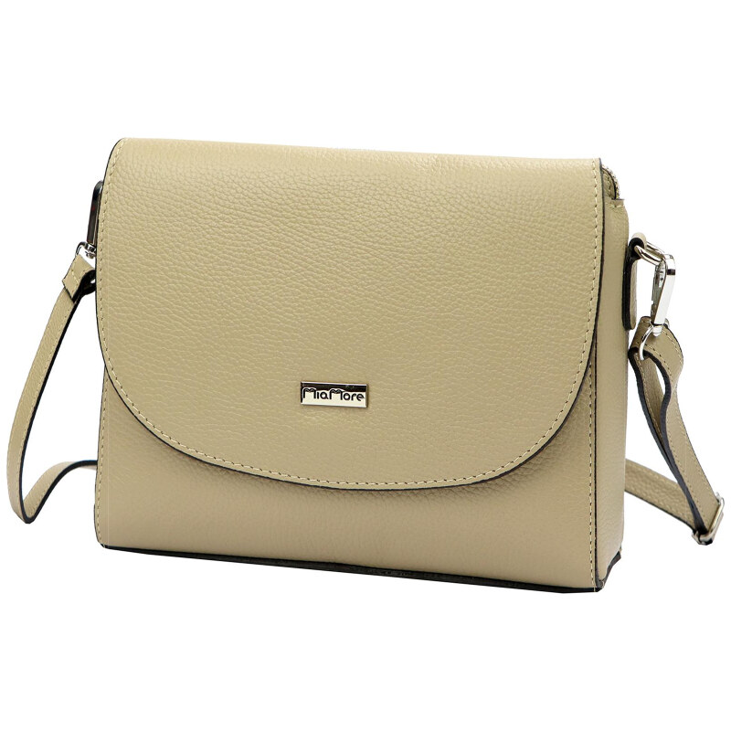 Kožená kabelka MiaMore béžová KZ52214 62179542