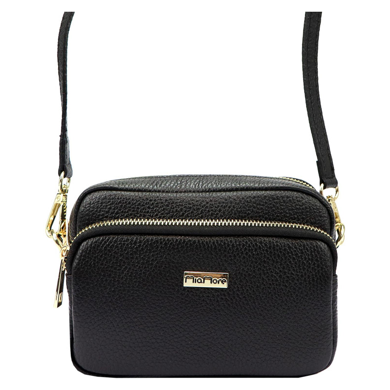 Kožená kabelka MiaMore čierna KZ49443 62468889
