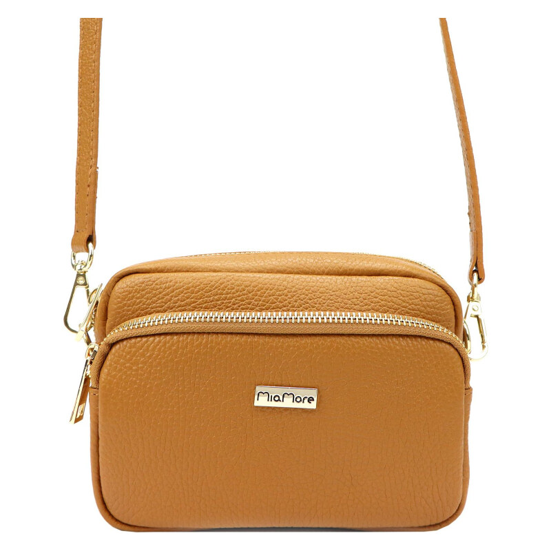 Kožená kabelka MiaMore hnedá KZ49447 62179794