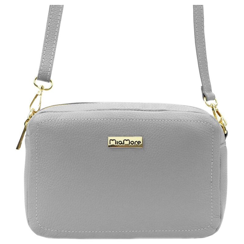 Kožená kabelka MiaMore sivá KZ49455 62179801