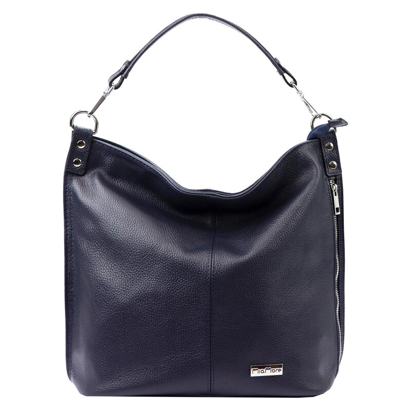 Kožená kabelka MiaMore modrá KZ48265 62179873