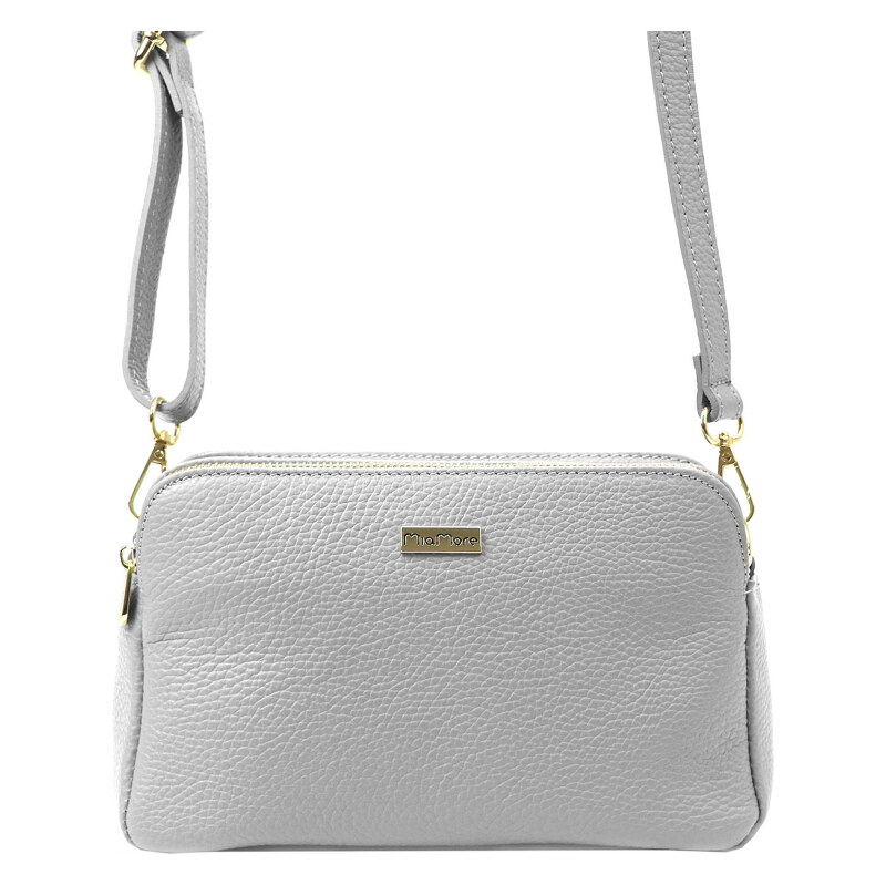 Kožená kabelka MiaMore sivá KZ46490 62179923