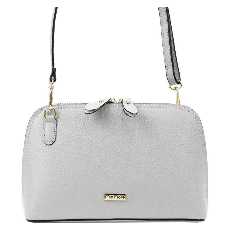 Kožená kabelka MiaMore sivá KZ45910 62179928