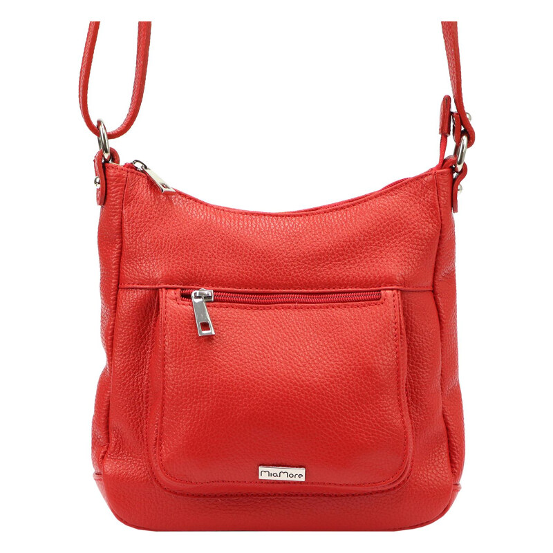 Kožená kabelka MiaMore červená KZ45112 62179969