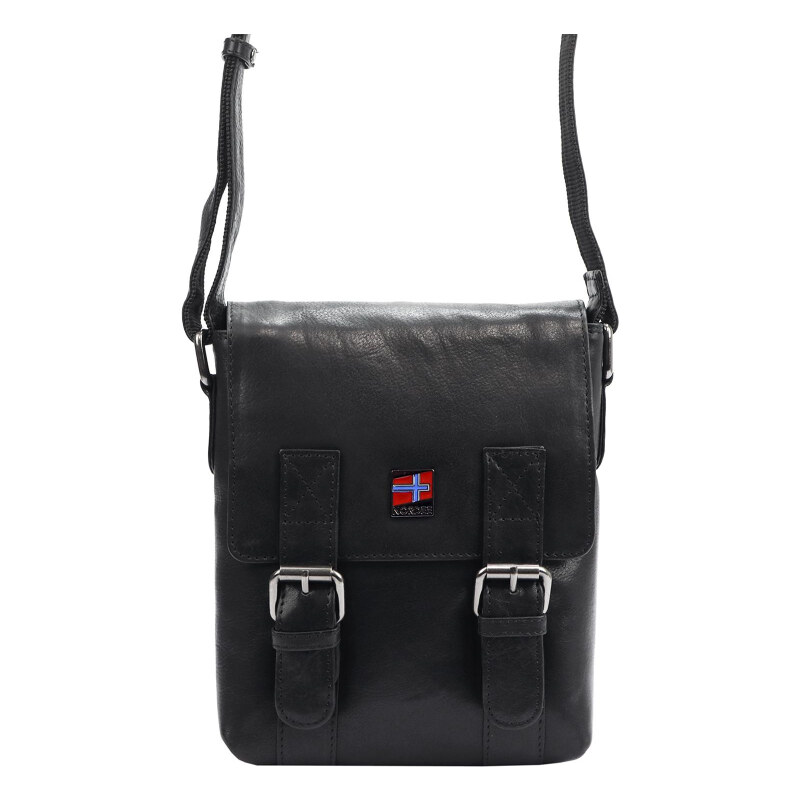 Pánska kožená taška Nordee čierna KZ44736 62179973