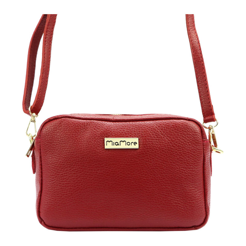 Kožená kabelka MiaMore červená KZ43236 62180026