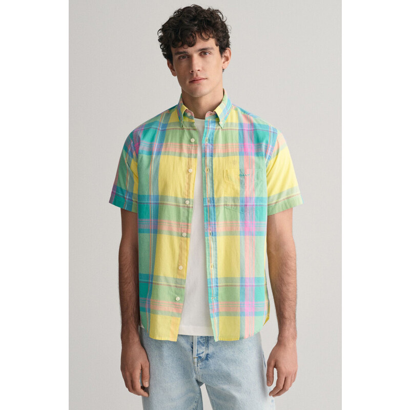 KOŠEĽA GANT REG COLORFUL MADRAS SS SHIRT LEMONADE YELLOW 52637660