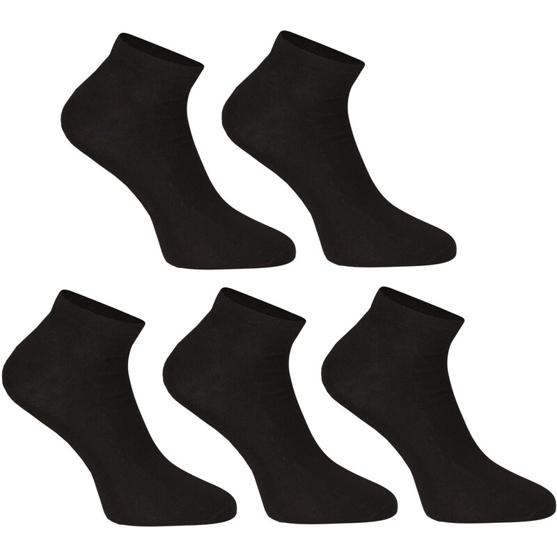 5PACK ponožky Nedeto nízke bambusové čierne (5PBN01) 52640713