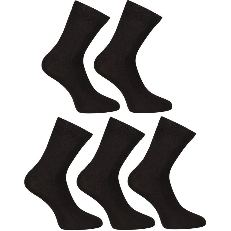 5PACK ponožky Nedeto členkové bambusové čierne (5PBK01) 52640715