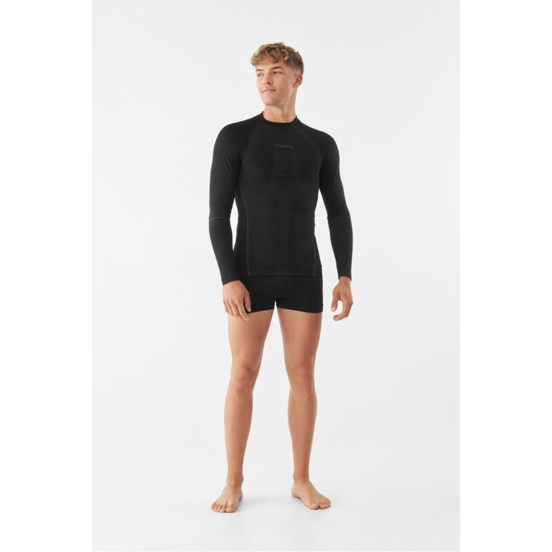 Pánske termotriko s dlhým rukávom Viking EIGER čierna 46545877