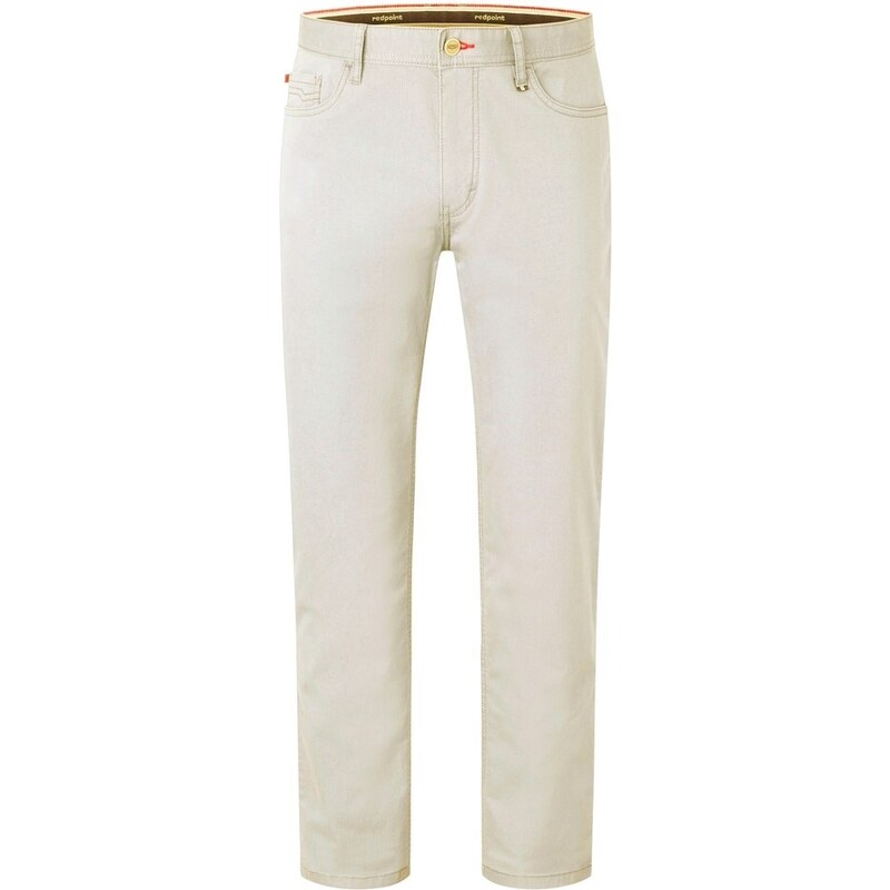 Red Point Pánske bavlnené smotanové nohavice REDPOINT regular fit 52651363