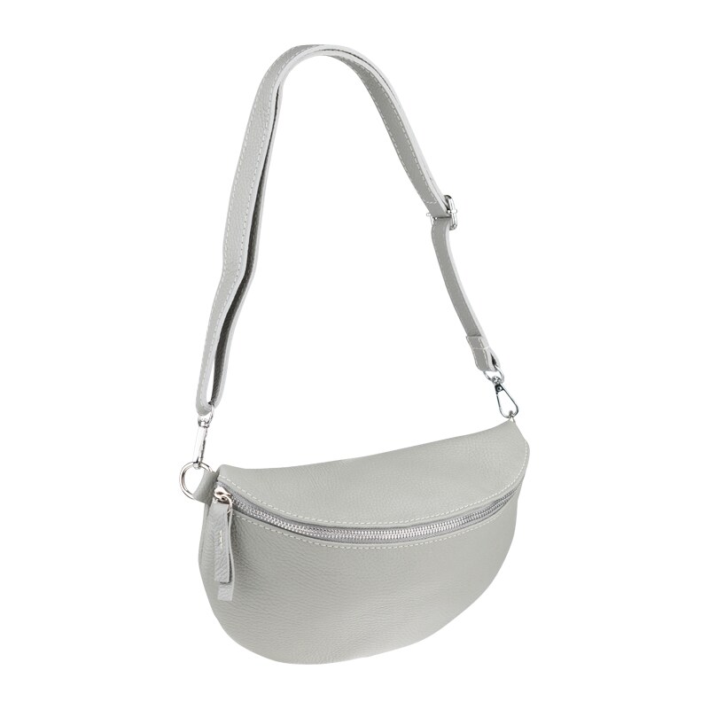 Sivá kožená talianska crossbody kabelka Reni Grande Grigia Nuvole 52659059