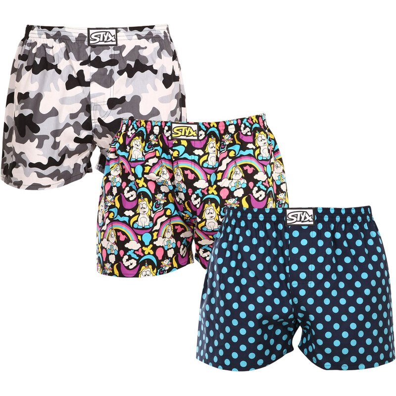 3PACK pánske trenky Styx art klasická guma viacfarebné (3A11871) 52674545