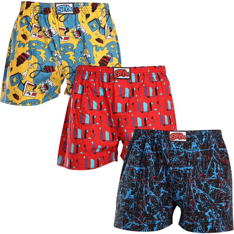 3PACK pánske trenky Styx art klasická guma viacfarebné (3A16390) 52674546