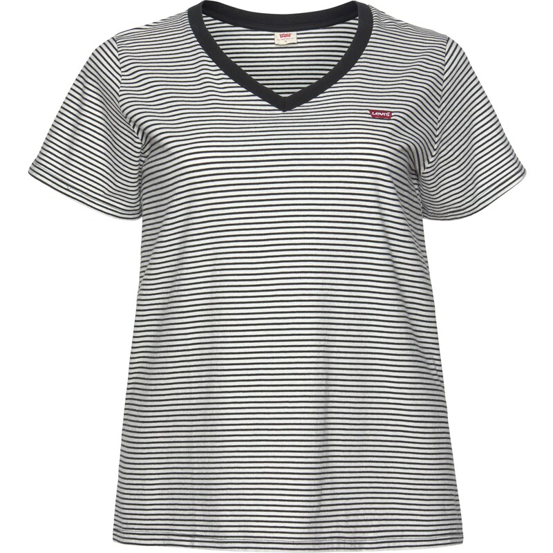 Levis Plus Tričko The Perfect V-Neck (Plus Size) čierna / biela 53918136